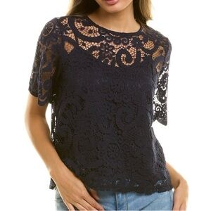 Nanette Lepore Black Two Piece Lace Blouse